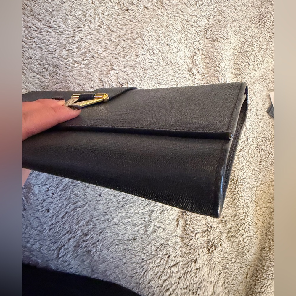 Saint Laurent Dark Blue Clutch w/Gold Hardware - Picture 4 of 7